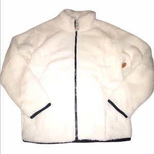 White Victorias Secret PINK fluffy zip up size M